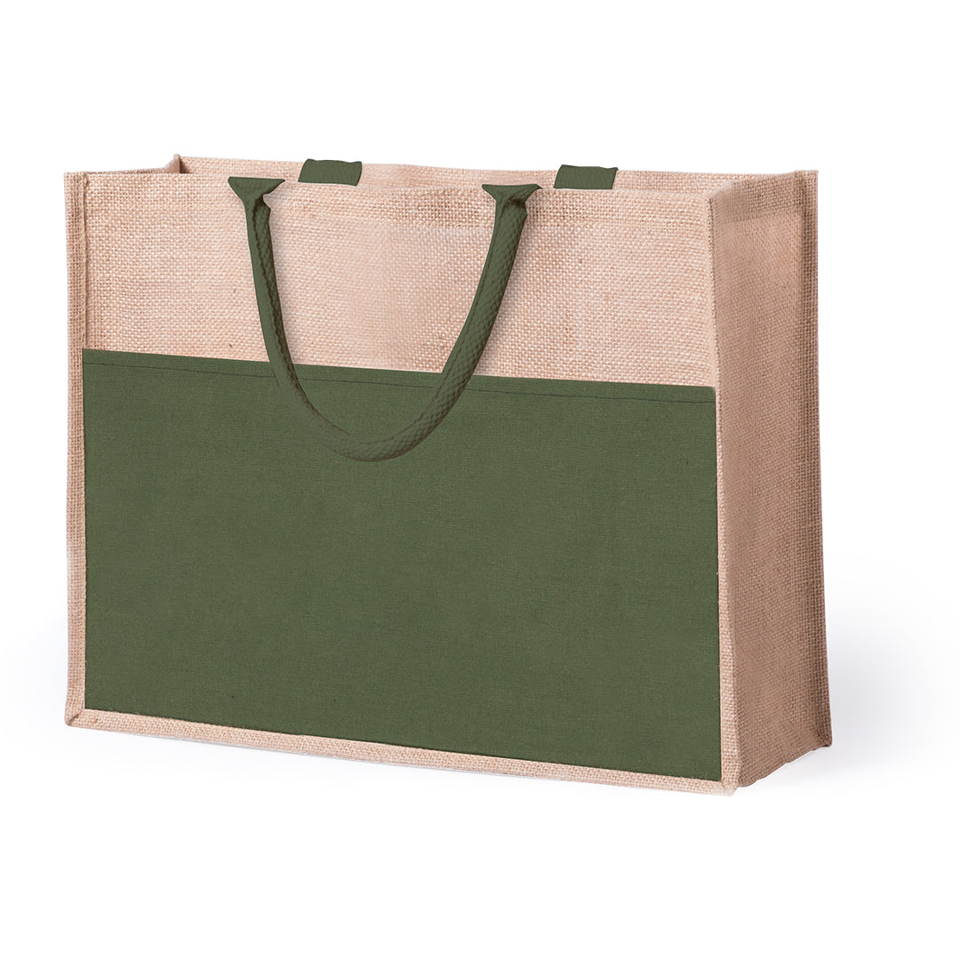 Jute bag with cotton front pocket