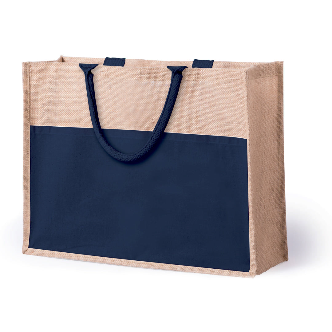 Jute bag with cotton front pocket