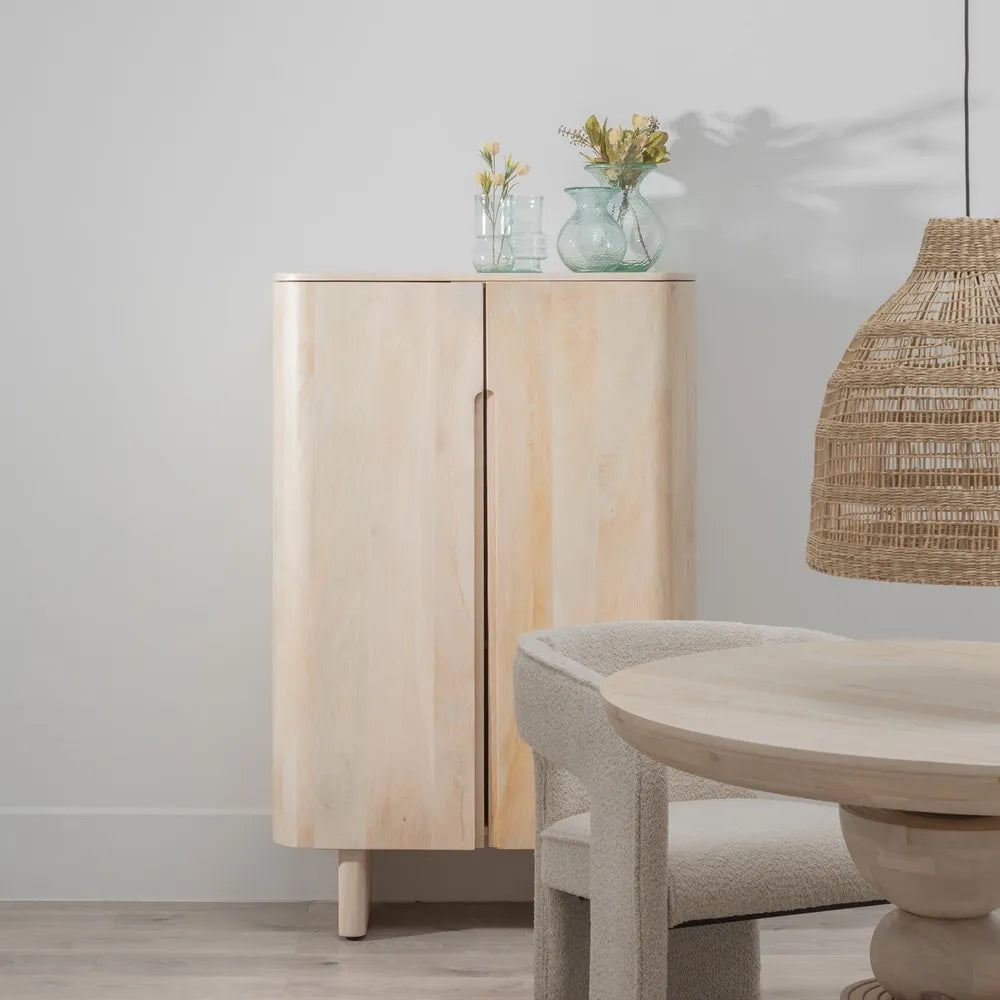 WHITE MANGO WOOD CABINET 90 X 40 X 138 CM
