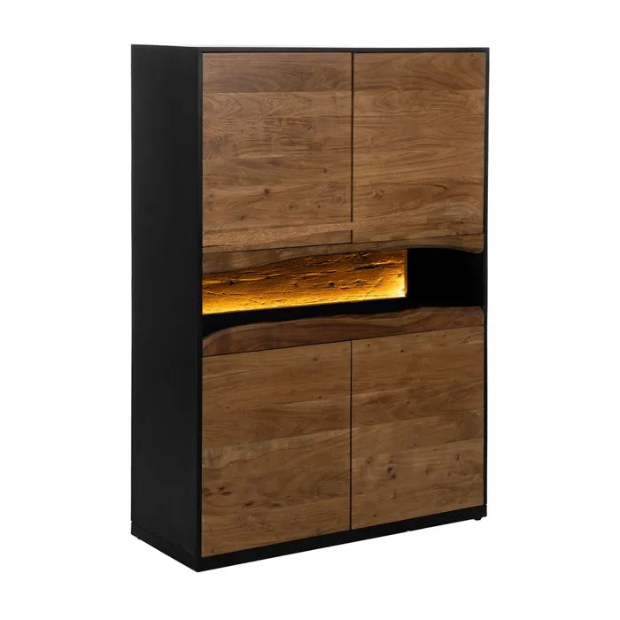 LED WOOD-METAL CABINET 100 X 40 X 147 CM
