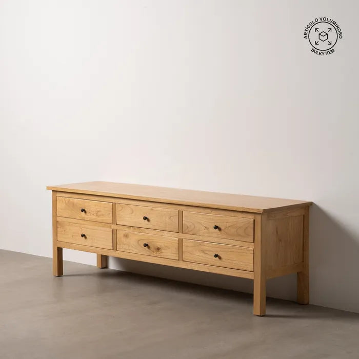 NATURAL MINDI WOOD SIDEBOARD 180 X 48 X 60 CM