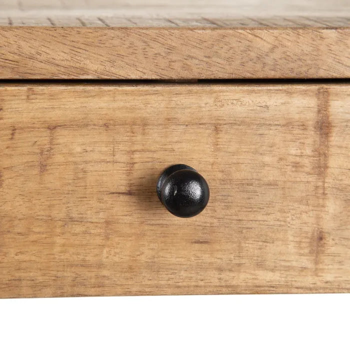 BROWN-BLACK WOOD-METAL DESK 120 X 50 X 77 CM