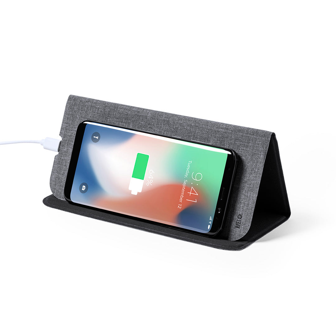Alfombrilla Plegable con cargador inalámbrico y soporte para smartphone