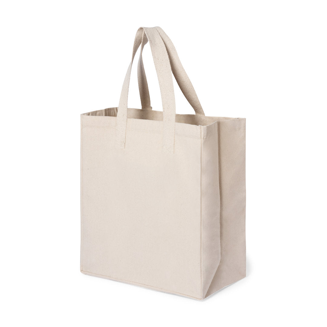 Bolsa de Algodón extra resistente con fuelle y asas largas