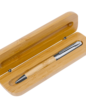 Bolígrafo de bambú con caja