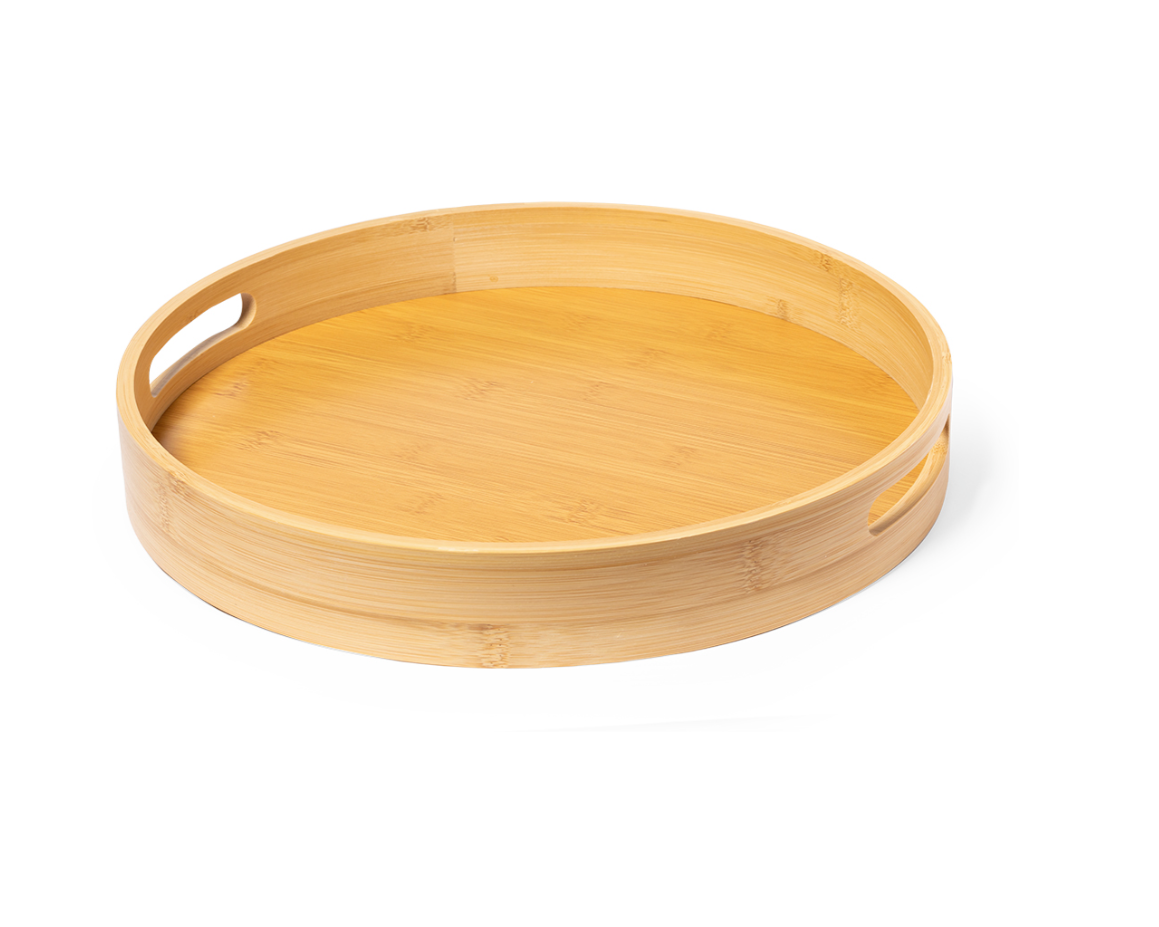Bandeja redonda bambú