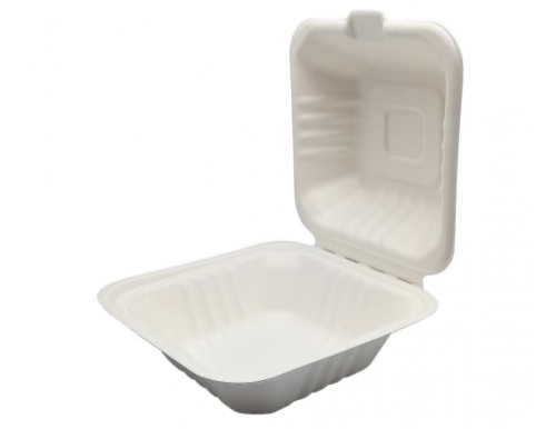 Envases de fibra de caña de azúcar Hamburguesas 150 x 150mm (500 uds)