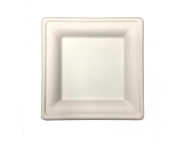 Platos de fibra de caña de azúcar Cuadrados 160 x 160 x 15mm (500 uds)