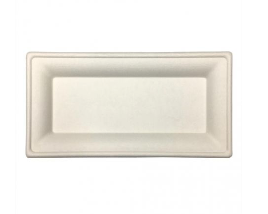 Platos de fibra de caña de azúcar Rectangulares 260 x 130 x 15mm (500 uds)