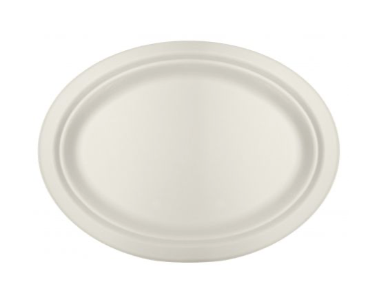 Platos de fibra de caña de azúcar Ovalados 263 x 199 x 20mm (500 uds)