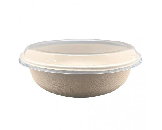 Bols de fibra de trigo Redondos con Tapa PET 750ml 170 x 61mm (300 uds)