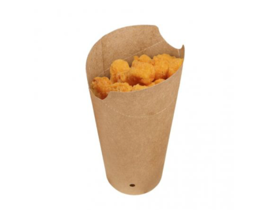 Die-cut Kraft cup for fried foods 176mm (1,000 units)