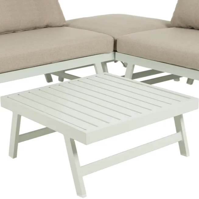 CONJUNTO JARDÍN BEIGE-BLANCO ALUMINIO