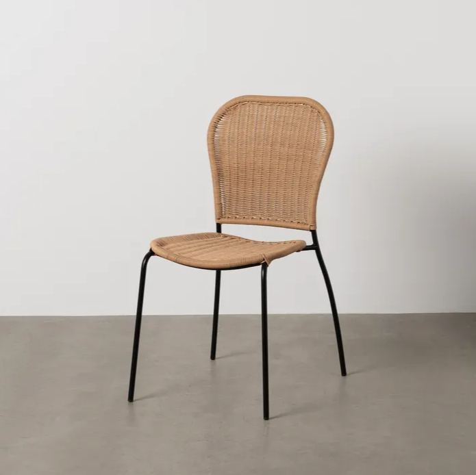 CHAISE DE SALON EN PE-ACIER NATUREL