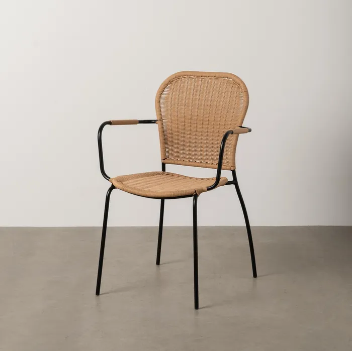 CHAISE DE SALON EN PE-ACIER NATUREL