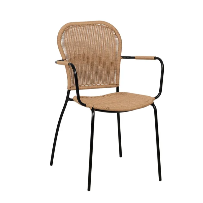 CHAISE DE SALON EN PE-ACIER NATUREL