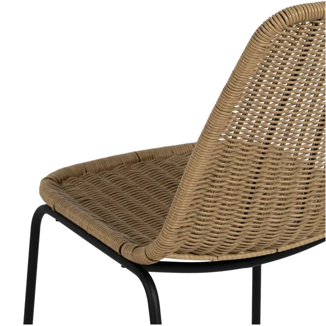 SILLA NATURAL PE-ACERO EXTERIOR
