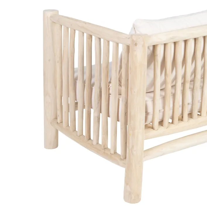 SOFÁ 2 PLAZAS MADERA DE TECA NATURAL