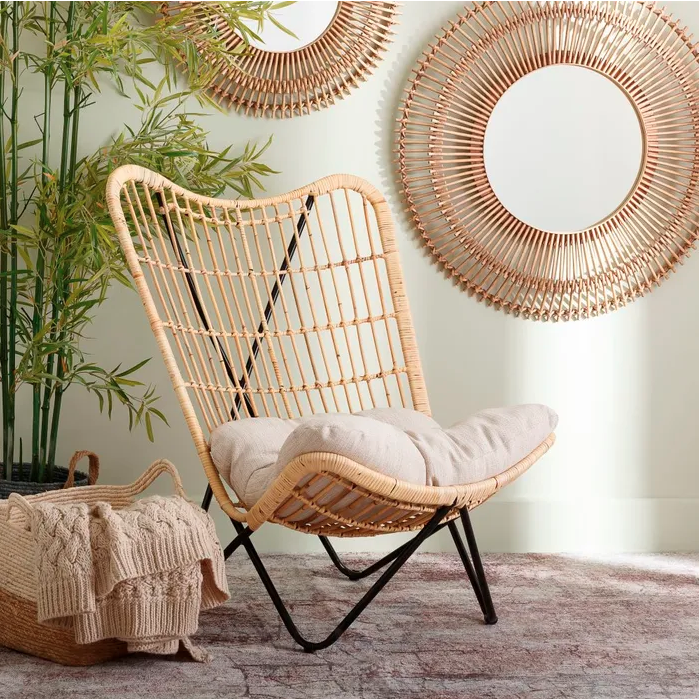 SILLÓN NATURAL-NEGRO FIBRA NATURAL