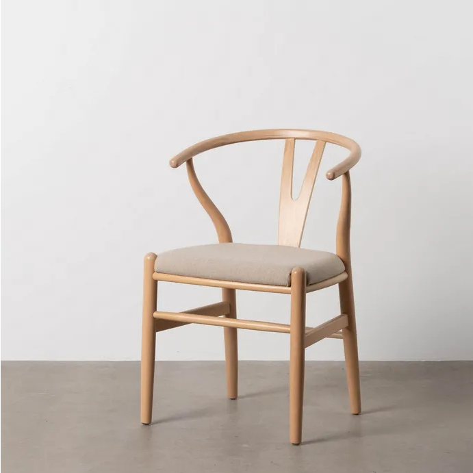 CHAISE DE SALON EN TISSU ET BOIS NATUREL