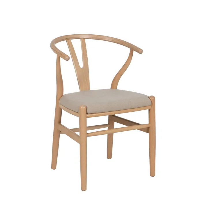 CHAISE DE SALON EN TISSU ET BOIS NATUREL