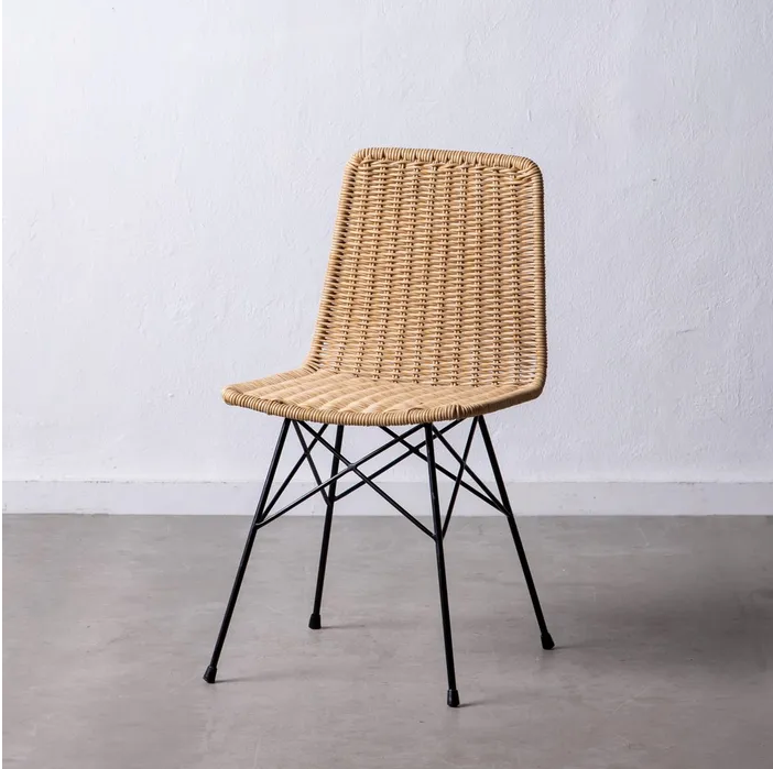 NATURAL-BLACK PP/METAL LIVING ROOM CHAIR
