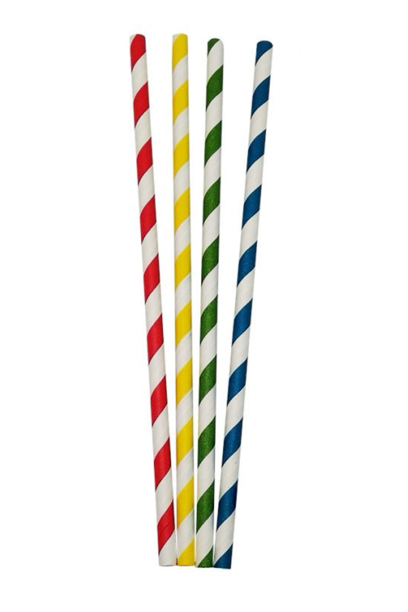 Pajitas de papel rectas multicolor 6 x 200mm (6.000 uds)