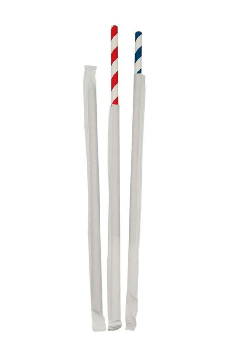 Pajitas de papel rectas enfundadas mix 6 x 200mm (3.500 uds)