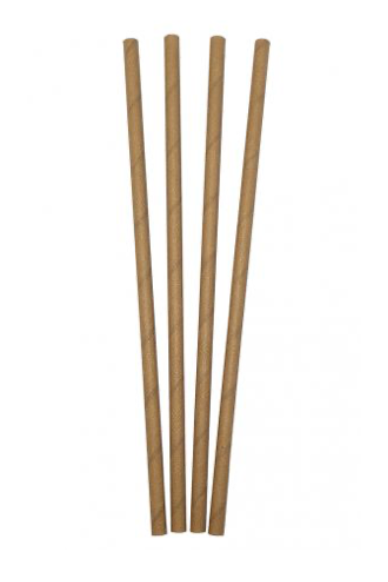 Pajitas de papel rectas kraft 6 x 200mm (6.000 uds)