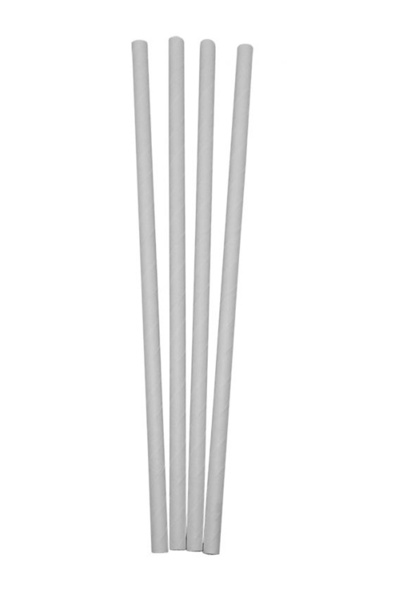 Pajitas de papel rectas blancas 6 x 200mm (6.000 uds)