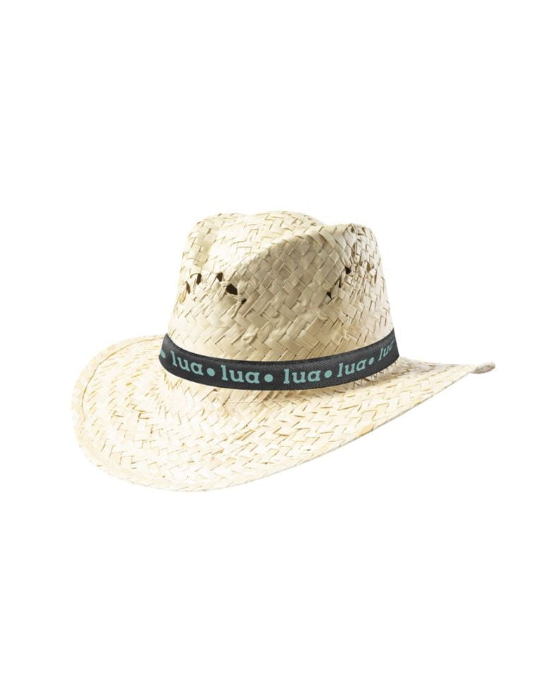 Sombrero de paja blanquecino con cinta