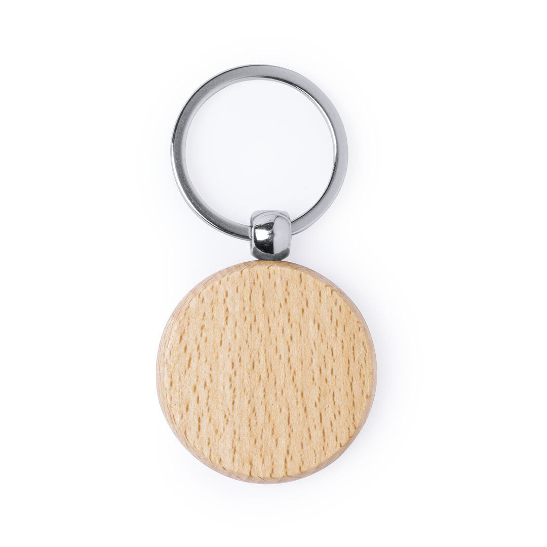 Llavero de madera natural de haya