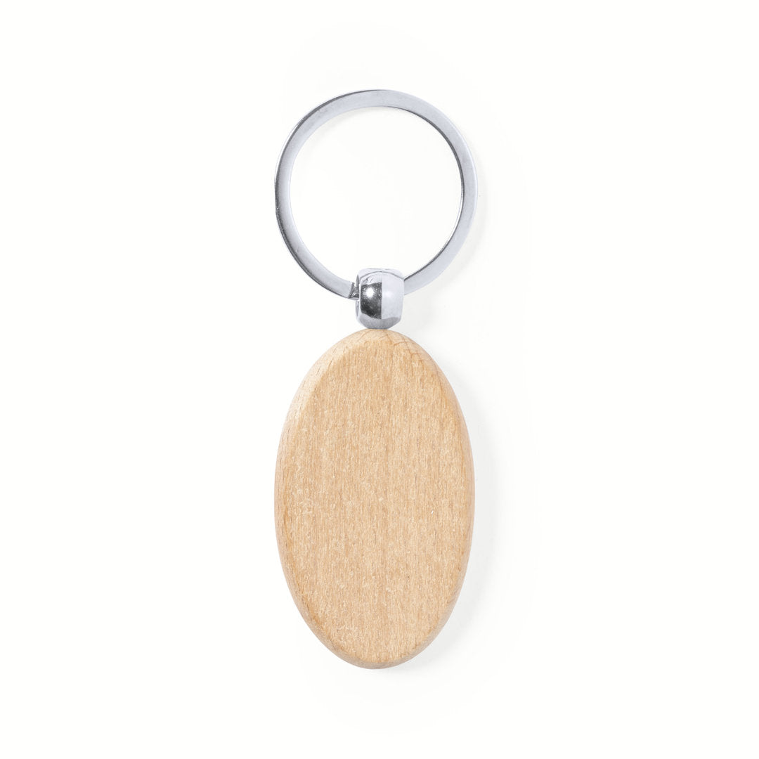Llavero de madera natural de haya