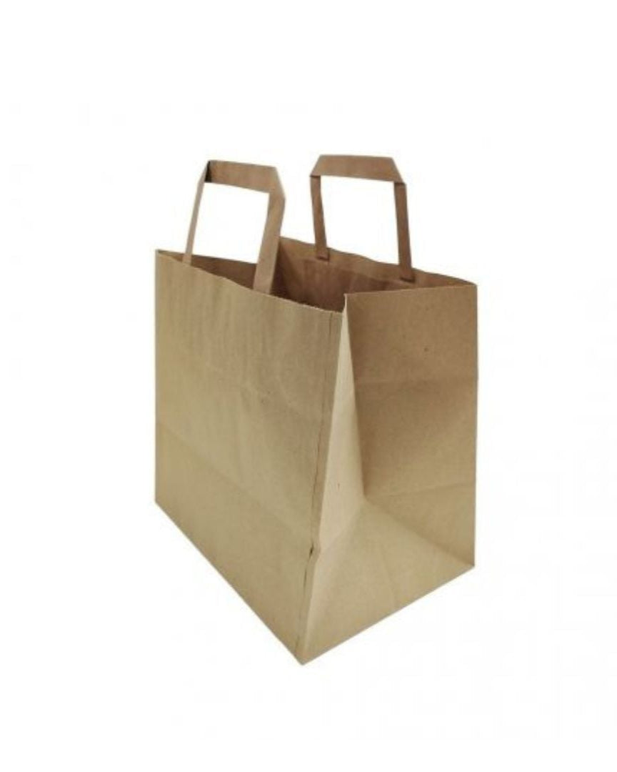 Bolsa papel 100% reciclado Full Kraft 26 + 18 x 25cm (250 uds)