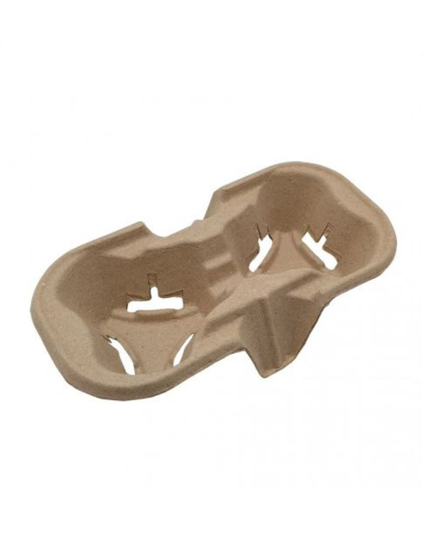 Portavasos de fibra de papel moldeada de 2 unidades (230 uds)