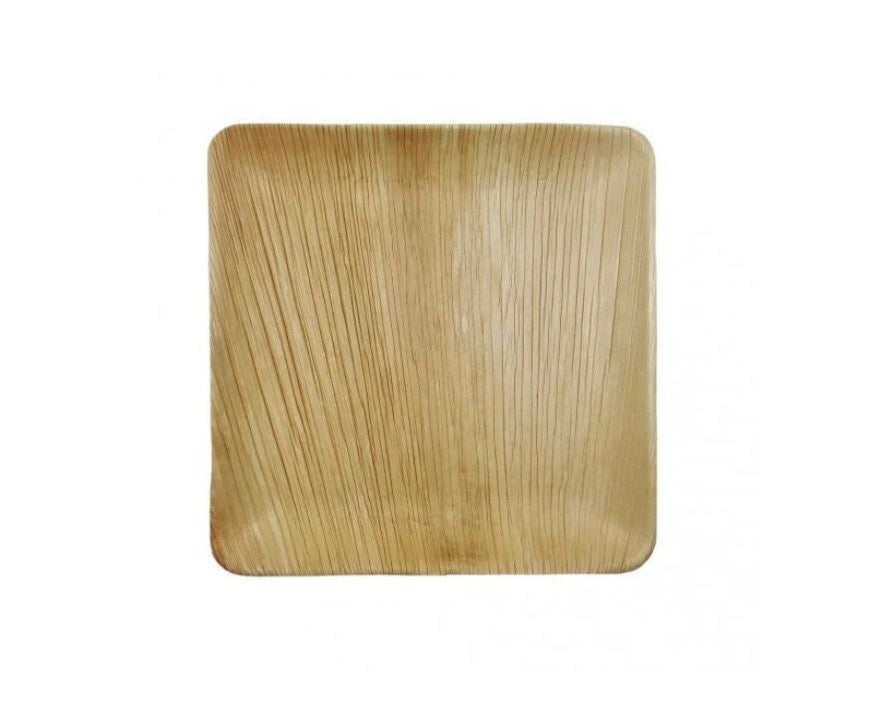 Platos de hoja de Palma Cuadrados 250 x 250mm (100 uds)