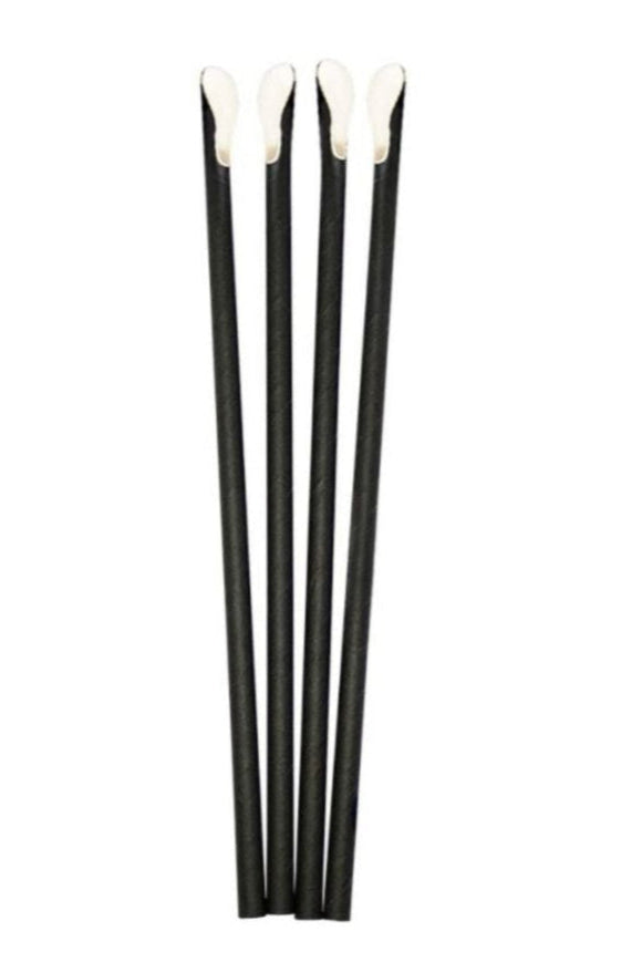 Black paper spoon straws 8 x 230mm (2,900 units)