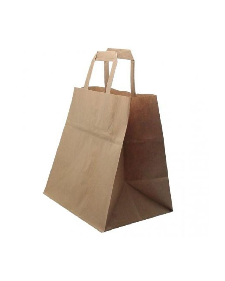 Bolsa Asa Plana base ancha Kraft 32 + 22 x 33cm (250 uds)
