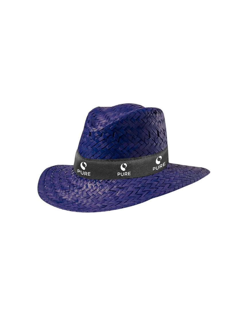 Sombrero de paja azul