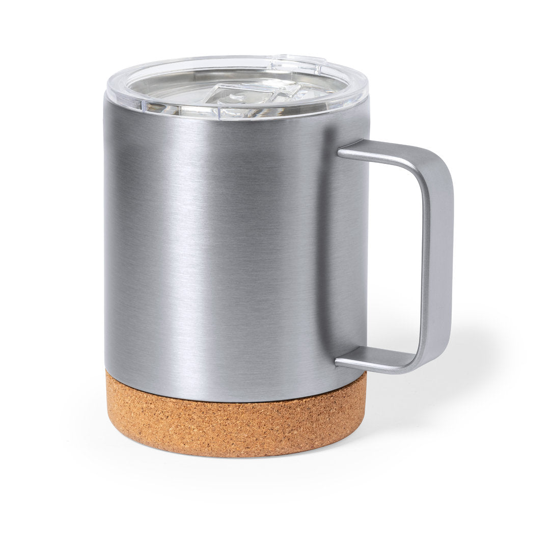 Taza térmica para café plateada