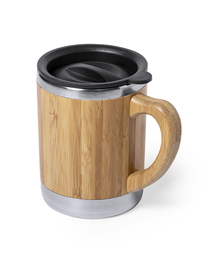 Taza térmica de bambú y acero inox