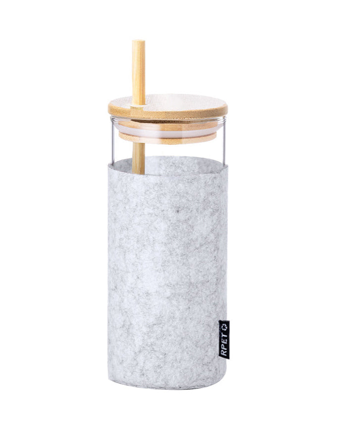 Vaso Eco RPET con Funda de Fieltro y Tapón de Bambú