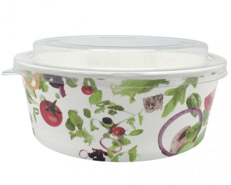 Ensaladeras Salad de cartón + Tapa 1200cc (150 uds)