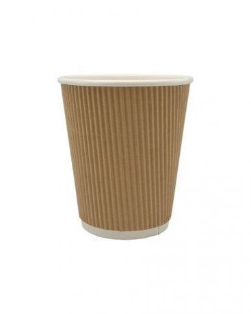 Vasos de papel doble capa de cartón corrugado Ø 80mm 240ml (8Oz) (500 uds)
