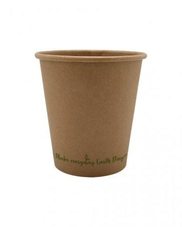 Vasos de papel Kraft "Make everyday earth day" Ø60mm 120ml (4Oz) (1.000 uds)