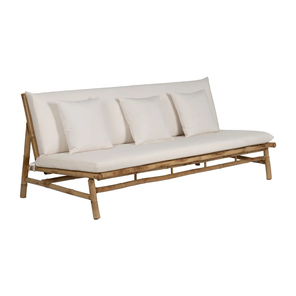 CANAPÉ 3 PLACES EN BAMBOU NATUREL 200 X 86 X 81 CM