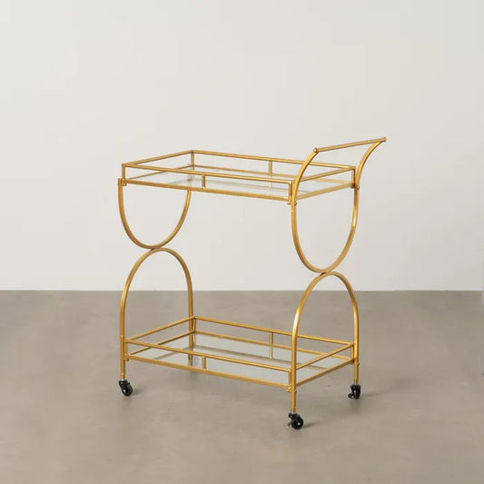 CAMARERA DORADO METAL-CRISTAL 77 X 40 X 88 CM