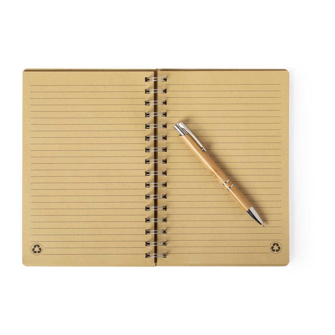Set de libreta y bolígrafo nature de bambú