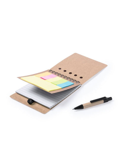 Bloc de notas con bolígrafo de cartón