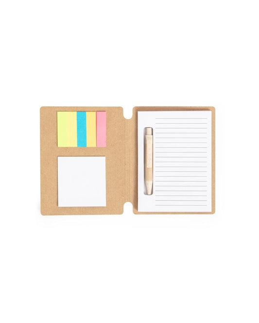Bloc de notas tipo libreta con bolígrafo